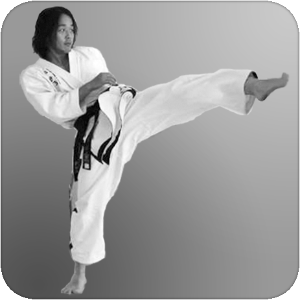 Person extending front kick